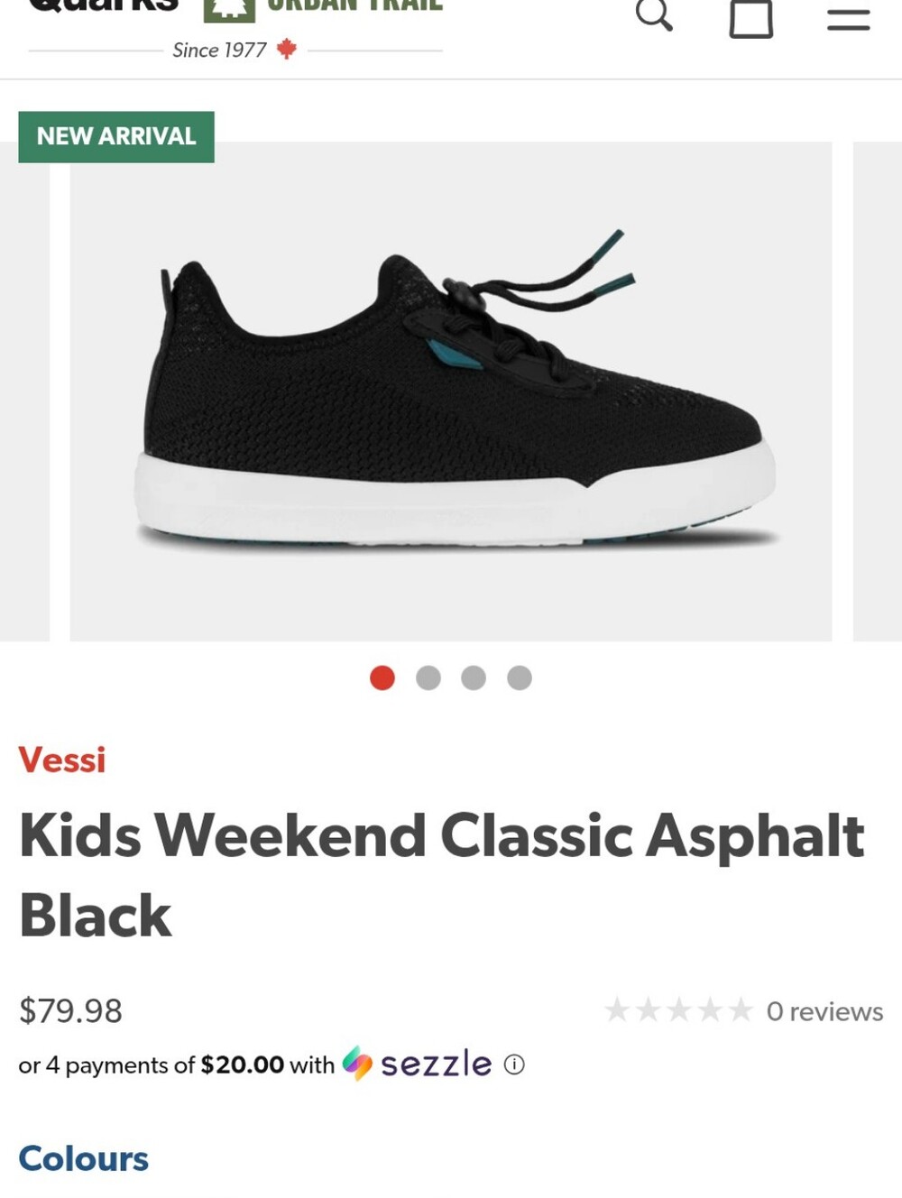 Vessi Kids Weekend Classic Black with White Sole